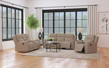Load image into Gallery viewer, Coaster Brentwood 3-piece Upholstered Reclining Sofa Set Taupe