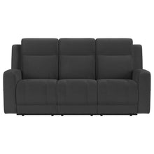 Load image into Gallery viewer, Coaster Brentwood 3-piece Upholstered Reclining Sofa Set Charcoal