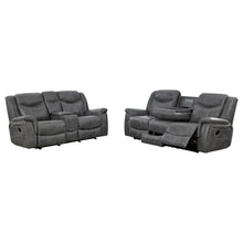 Load image into Gallery viewer, Coaster Conrad 2-piece Upholstered Padded Arm Motion Sofa Set Grey