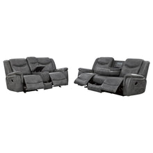 Load image into Gallery viewer, Coaster Conrad 2-piece Upholstered Padded Arm Motion Sofa Set Grey