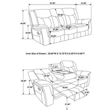 Load image into Gallery viewer, Coaster Conrad 2-piece Upholstered Padded Arm Motion Sofa Set Grey