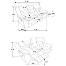 Load image into Gallery viewer, Coaster Greer 2-piece Upholstered Reclining Sofa Set Taupe