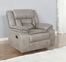 Load image into Gallery viewer, Coaster Greer Upholstered Swivel Glider Recliner Chair Taupe