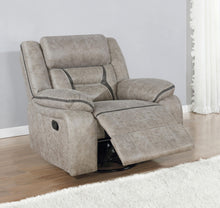 Load image into Gallery viewer, Coaster Greer Upholstered Swivel Glider Recliner Chair Taupe