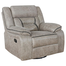 Load image into Gallery viewer, Coaster Greer Upholstered Swivel Glider Recliner Chair Taupe