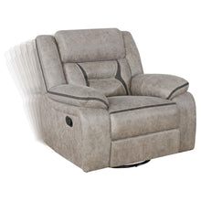 Load image into Gallery viewer, Coaster Greer Upholstered Swivel Glider Recliner Chair Taupe