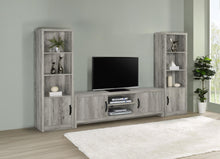 Load image into Gallery viewer, Coaster Burke 3-Piece TV Entertainment Center Fits 77-Inch TVs Grey Driftwood
