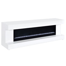 Load image into Gallery viewer, Coaster Mallory TV Stand Fireplace Console Bluetooth Speaker White High Gloss