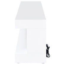 Load image into Gallery viewer, Coaster Mallory TV Stand Fireplace Console Bluetooth Speaker White High Gloss