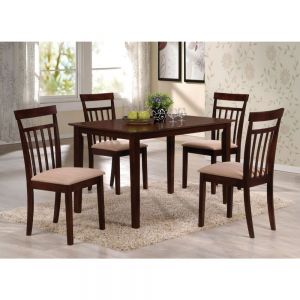 Acme Samuel Espresso & Microfiber 5Pc Dining Set