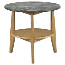 Load image into Gallery viewer, Coaster Bradley Round SmartTop™ End Side Table Grey and Natural