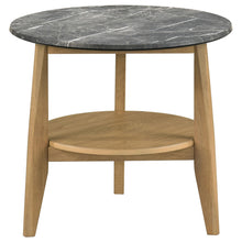 Load image into Gallery viewer, Coaster Bradley Round SmartTop™ End Side Table Grey and Natural