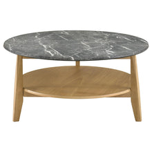 Load image into Gallery viewer, Coaster Bradley Round SmartTop™ Cocktail Coffee Table Grey and Natural