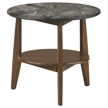 Load image into Gallery viewer, Coaster Bradley Round SmartTop End Side Table Smokey Grey and Dark Brown