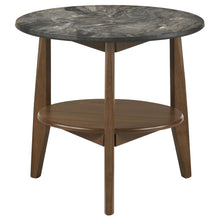 Load image into Gallery viewer, Coaster Bradley Round SmartTop™ End Side Table Smokey Grey and Dark Brown
