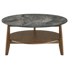 Load image into Gallery viewer, Coaster Bradley Round SmartTop™ Cocktail Coffee Table Smokey Grey and Dark Brown