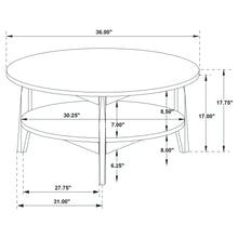 Load image into Gallery viewer, Coaster Bradley Round SmartTop™ Cocktail Coffee Table Smokey Grey and Dark Brown