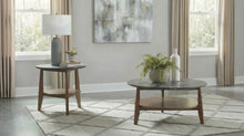 Load image into Gallery viewer, Coaster Bradley Round SmartTop™ Cocktail Coffee Table Smokey Grey and Dark Brown