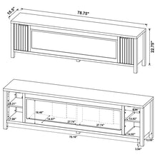 Load image into Gallery viewer, Coaster Carey 79-inch TV Stand Fireplace Media Console Dark Pine