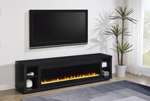 Load image into Gallery viewer, Coaster Deiter 79-inch TV Stand Fireplace Media Console Black