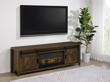 Load image into Gallery viewer, Coaster Enfield 71-inch TV Stand Fireplace Media Console Dark Pine