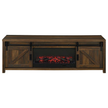 Load image into Gallery viewer, Coaster Enfield 71-inch TV Stand Fireplace Media Console Dark Pine