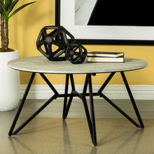 Load image into Gallery viewer, Coaster Hadi Round SmartTop™ Coffee Table Cement and Gunmetal