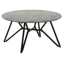 Load image into Gallery viewer, Coaster Hadi Round SmartTop Coffee Table Cement and Gunmetal