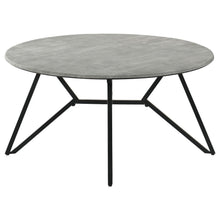 Load image into Gallery viewer, Coaster Hadi Round SmartTop™ Coffee Table Cement and Gunmetal