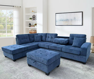 7550 Blue Sectional