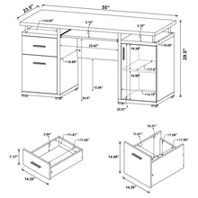 Load image into Gallery viewer, Coaster Tracy 55-inch 2-drawer Office Computer Desk Cappuccino
