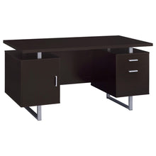 Load image into Gallery viewer, Coaster Lawtey 60-inch 2-drawer Office Computer Desk Cappuccino