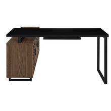 Load image into Gallery viewer, Coaster Maddox 60-inch L-Shape Office Computer Desk Black and Walnut