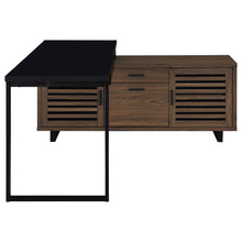 Load image into Gallery viewer, Coaster Maddox 60-inch L-Shape Office Computer Desk Black and Walnut