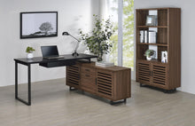 Load image into Gallery viewer, Coaster Maddox 60-inch L-Shape Office Computer Desk Black and Walnut