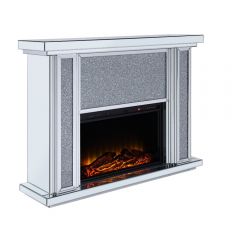 Acme Noralie Mirrored, Faux Diamonds Fireplace