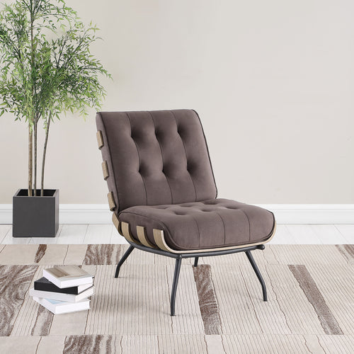 COASTER ACCENT CHAIR (DARK BROWN)