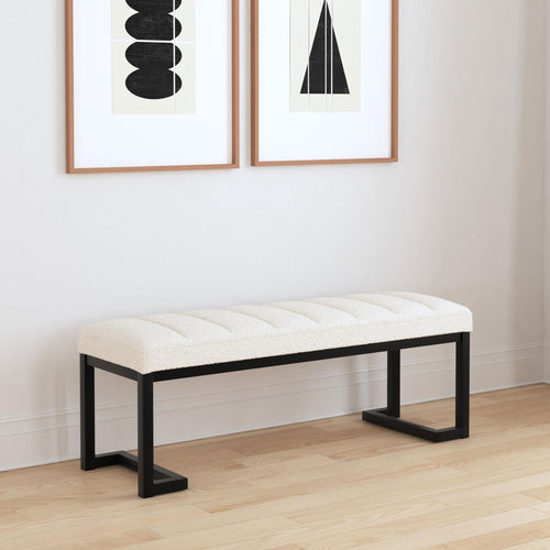 COASTER ACCENT BENCH (VANILLA/BLACK)