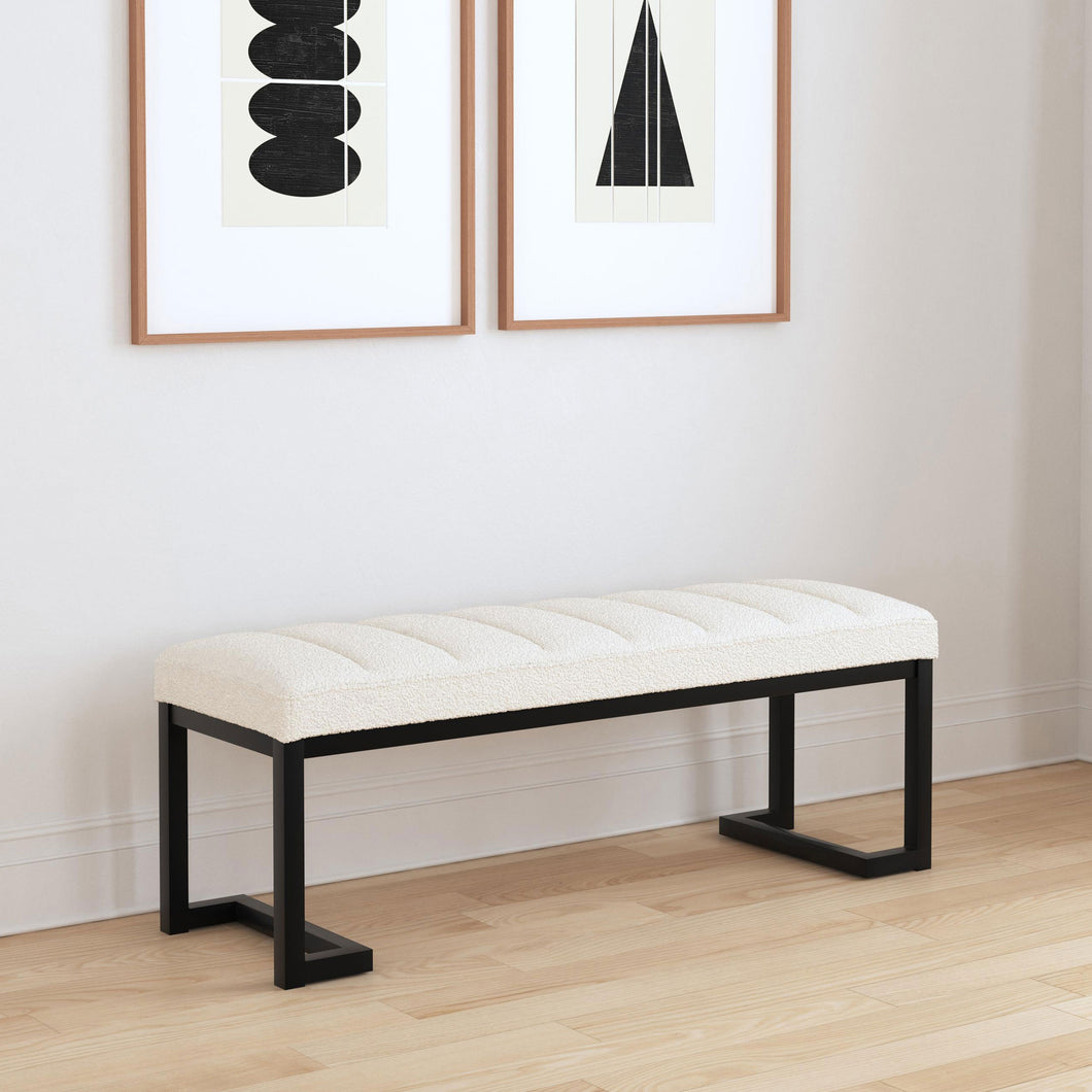 COASTER ACCENT BENCH (VANILLA/BLACK)