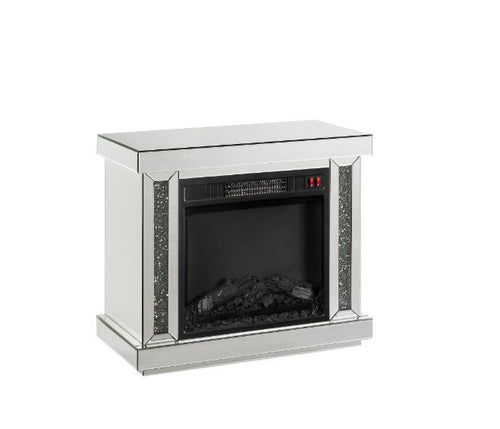 Acme Noralie LED, Mirrored & Faux Diamonds Fireplace