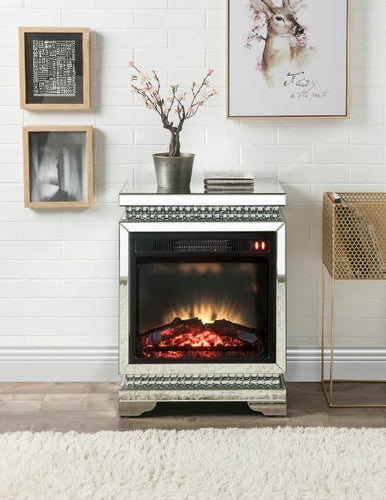 Acme Lotus Mirrored, Faux Ice Cube Crystals Fireplace