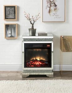 Acme Lotus Mirrored, Faux Ice Cube Crystals Fireplace