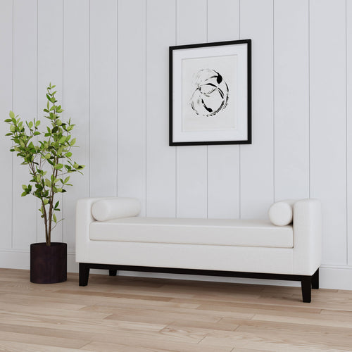 COASTER ACCENT BENCH (VANILLA/BLACK)