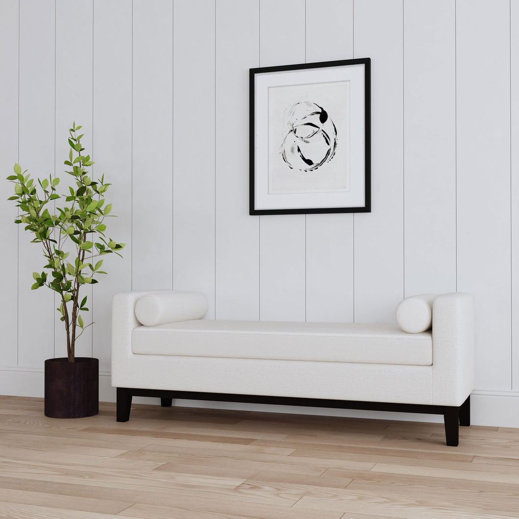 COASTER ACCENT BENCH (VANILLA/BLACK)