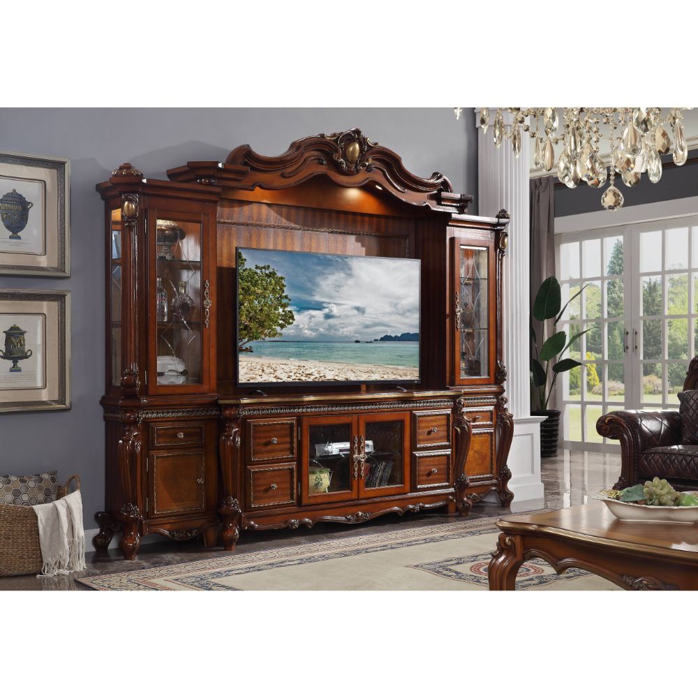 Acme Picardy Honey Oak Entertainment Center