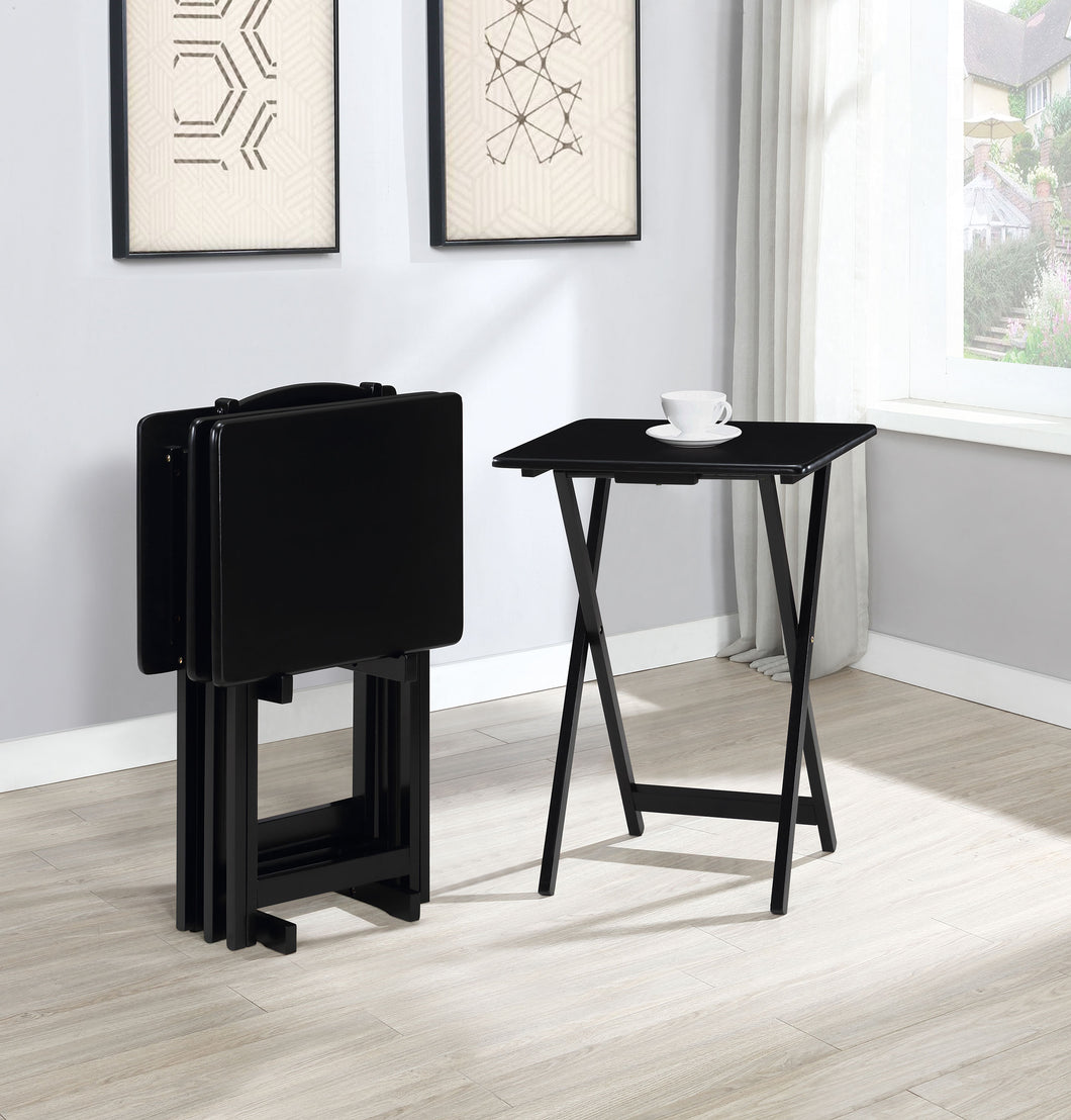 COASTER 4 PC TRAY TABLE SET (BLACK)