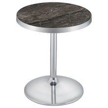 Load image into Gallery viewer, Coaster Cazen Round Faux Marble Top Pedestal Side Table Grey