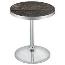Load image into Gallery viewer, Coaster Cazen Round Faux Marble Top Pedestal Side Table Grey