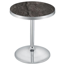 Load image into Gallery viewer, Coaster Cazen Round Faux Marble Top Pedestal Side Table Grey