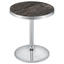Load image into Gallery viewer, Coaster Cazen Round Faux Marble Top Pedestal Side Table Grey